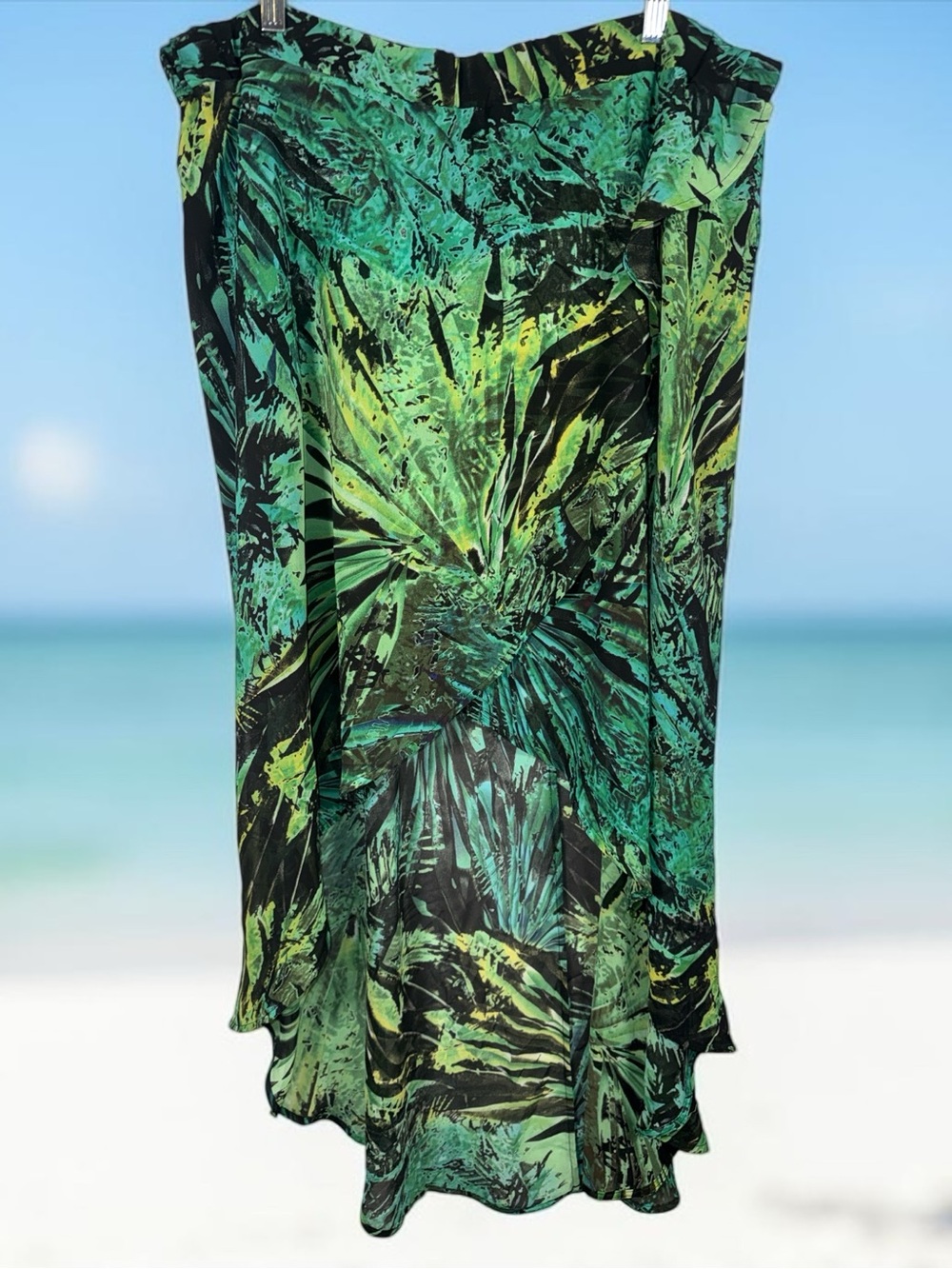 a.n.a Green Tropical Leaf Skirt or swim cover